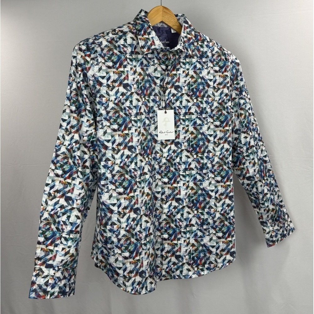 Robert Graham Button-Up Shirt Mens XL Colorful Vibrant Multicolor Artwork LS NWT